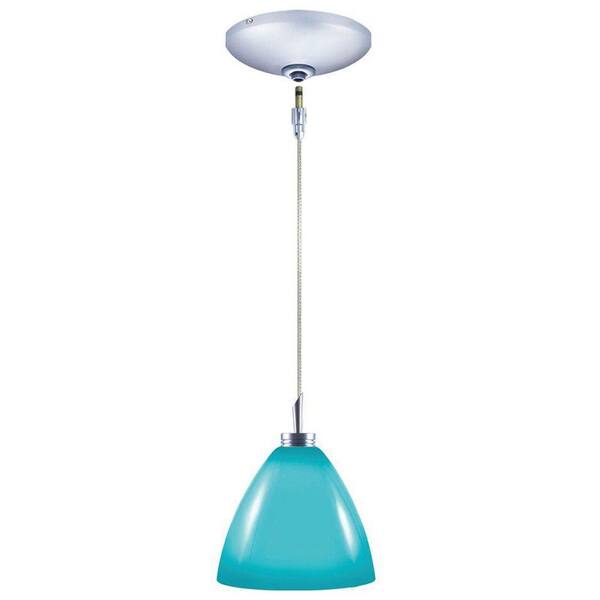 Unbranded Low Voltage Quick Adapt 5 in. x 104-1/4 in. Turquoise Pendant and Chrome Canopy Kit