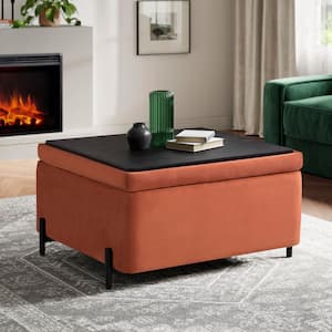 Knoxville Rust Velvet Large Storage Ottoman