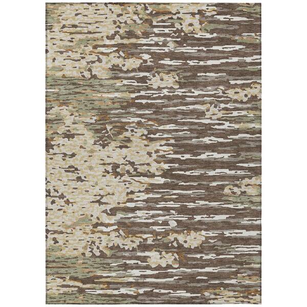 Chantille Machine Washable Indoor/Outdoor Abstract ACN2839 Coffee 10 ft. x 14 ft. Area Rug