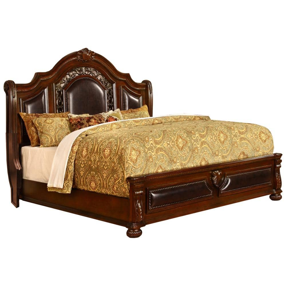 Barracuda Cherry Solid Wood California King Traditional Platform Bed -  Best Master Furniture, B1010CCK