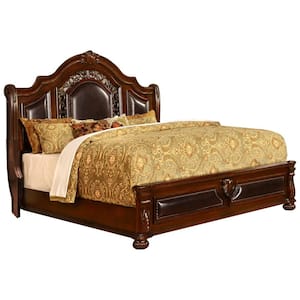 Barracuda Cherry Solid Wood California King Traditional Platform Bed