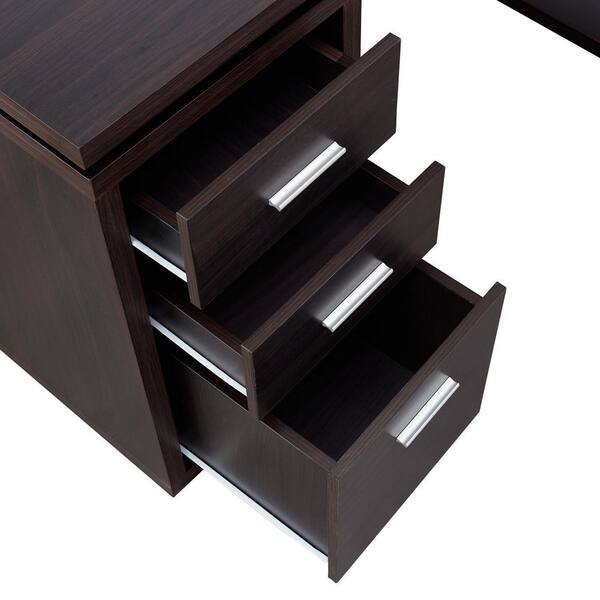 L-Shaped Desk with Hutch, Espresso furniture mesa ordenador escritorio  office table - AliExpress