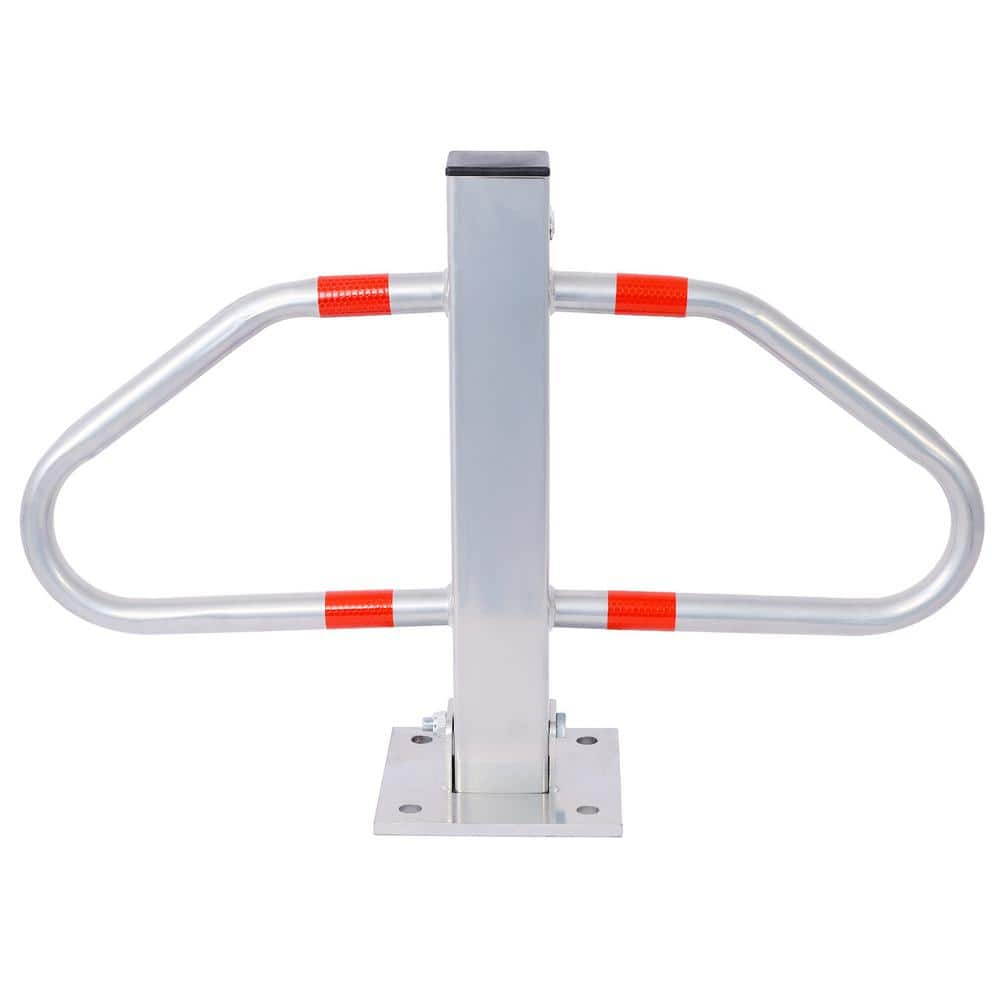 27.6 in. W x 18.9 in. H Gray Steel Safety Bollard Parking Bollard, Pole Bar