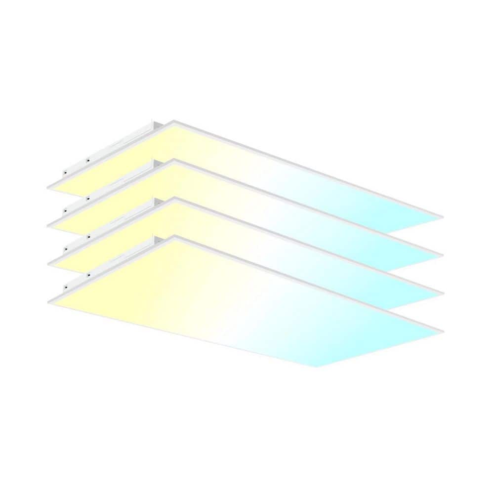 4-Pack 2 x 4 ft. White LED Flat Panel Lights, 5 CCT 3000K-6500K Adjustable & 5 Wattage Selectable, ETL Listed price history on PriceWatchPro