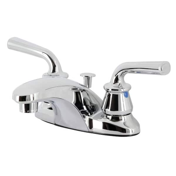 Kingston Brass Restoration 4 In. Centerset 2-Handle Bathroom Faucet ...