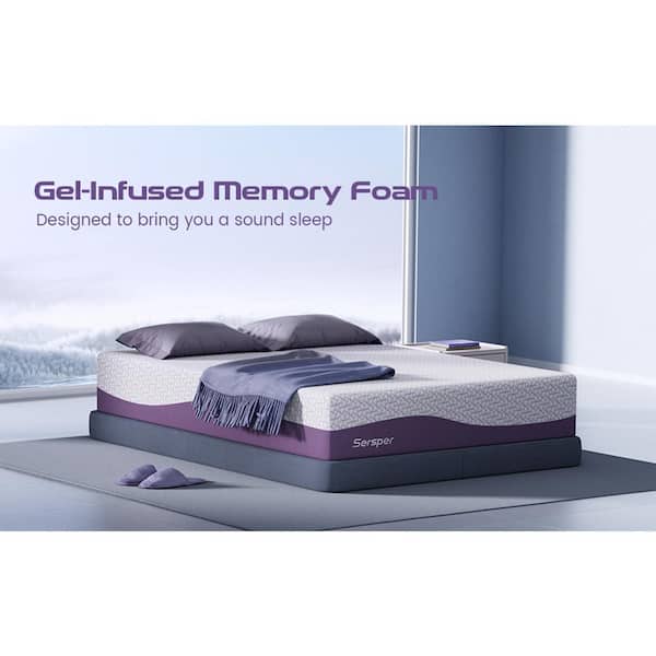 10 in. Medium Hybrid Bamboo Charcoal Gel Memory Foam Smooth Top Twin Mattress