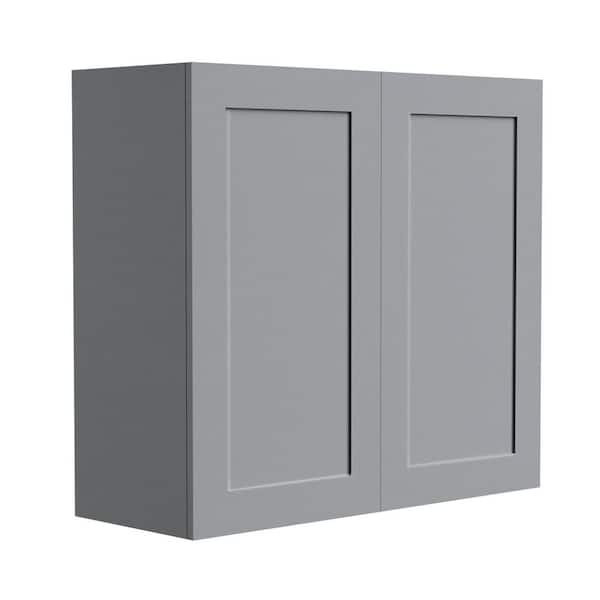 33 in W x 12 in D x 30 in H in Gray Plywood Ready to Assemble Kitchen Flex Wall Cabinet