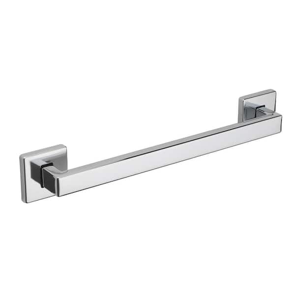 Glacier Bay 12 in. Soft Square Style Grab Bar in Chrome