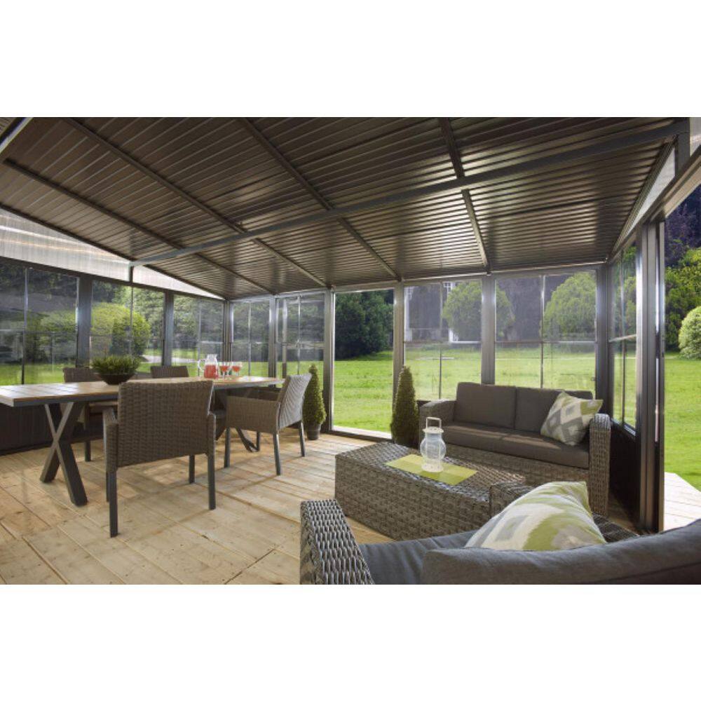 Charleston 10' x 16' Gray Aluminum and Steel Patio Gazebo