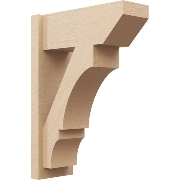 Ekena Millwork 8 in. x 28 in. x 20 in. Balboa Slat Rough Cedar Woodgrain Timberthane Polyurethane Outlooker, Primed Tan