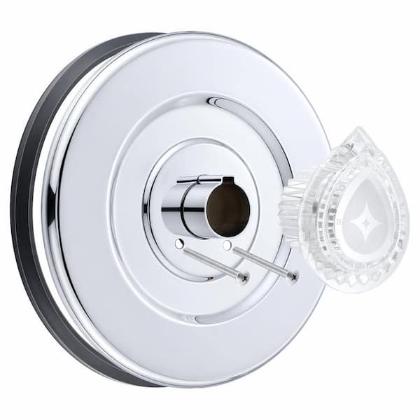 Chrome Knob Tub Shower Trim Kit for Moen Chateau T470 Series Single Handle Standard Valve with Escutcheon