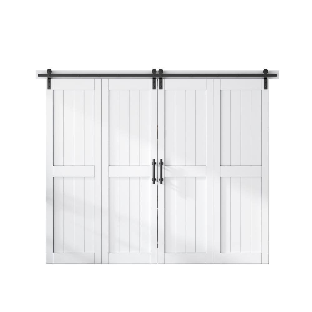 96 in. x 84 in. MDF Bi-Fold Barn Door with Hardware Kit, Covered with Water