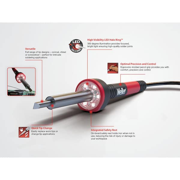 60-Watt/120-Volt Corded Soldering Iron Kit with LED Halo Ring