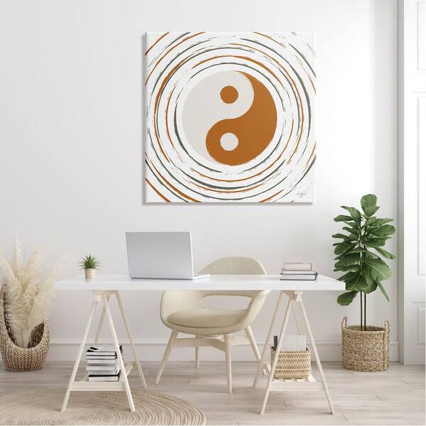 The Stupell Home Decor Collection Yin Yang Taijitu Spiritual Circular  Stripes Design by Martina Pavlova Unframed Religious Art Print 36 in. x 36  in. ao-323_cn_36x36 - The Home Depot