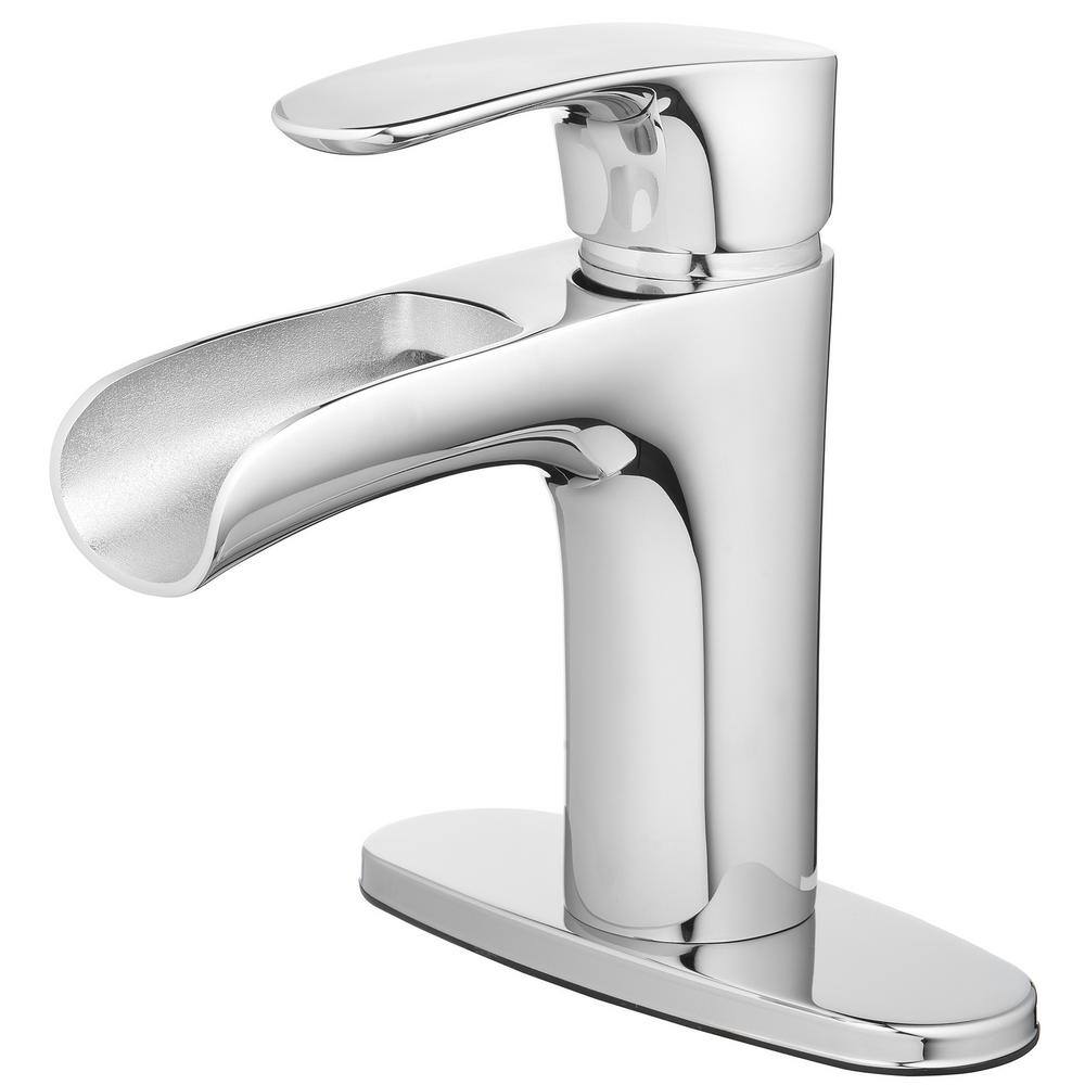 Capri Collection Modern Waterfall Chrome Bathroom Faucet
