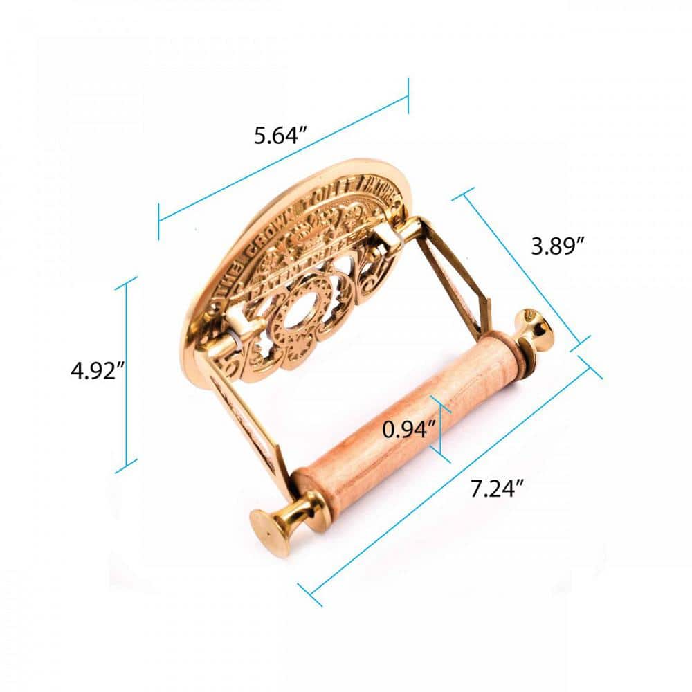 Victorian Brass Wall Mount Toilet Paper Holder with Polished Finish