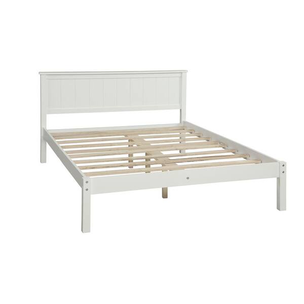White Queen Bed Frame With Headboard, Headboard Support Legs Home Depot