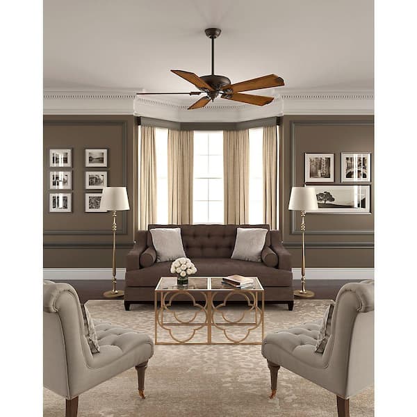 Fellini 60 in. Indoor Brushed Cocoa Bronze Ceiling Fan with Remote For Bedrooms