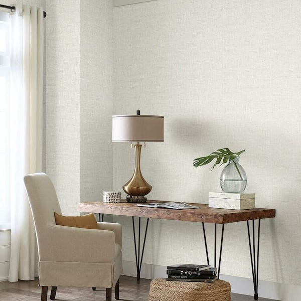 Papyrus Weave White Paper Peel & Stick Repositionable Wallpaper Roll (Covers 45 Sq. Ft.)