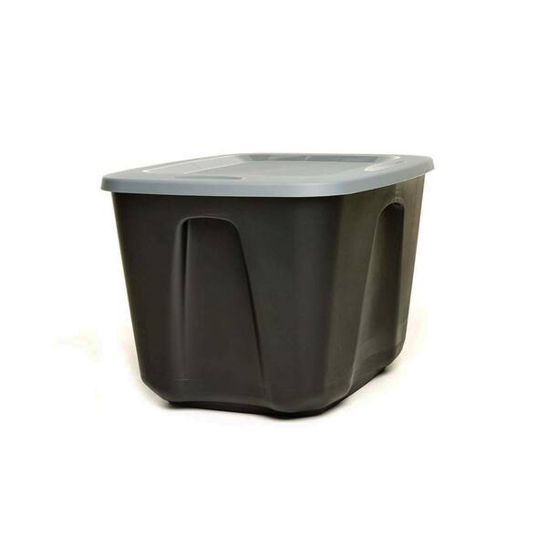 HOMZ EcoStorage 18 Gal. Container Base in Black with Grey Lid (Set/4)