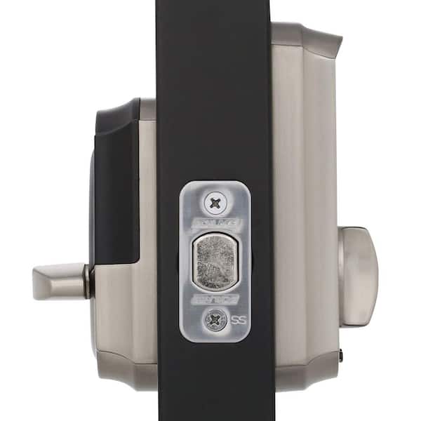 Schlage Camelot Satin Nickel Electronic Touch Keyless Touchscreen Deadbolt  with Thumbturn BE375 CAM 619 - Main Image