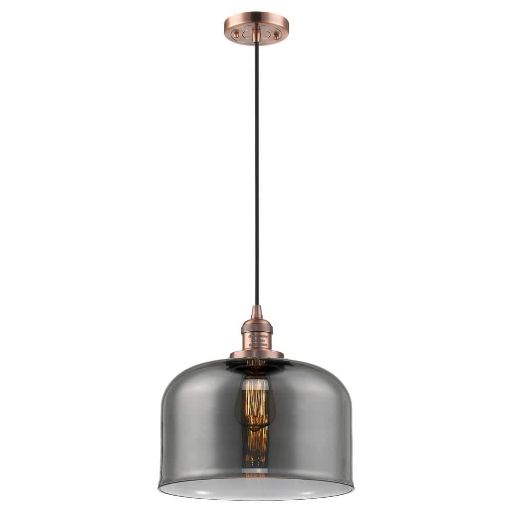 Bell 100-Watt 1-Light Antique Copper Standard Mini Pendant Light Smoked Glass Shade price history on PriceWatchPro
