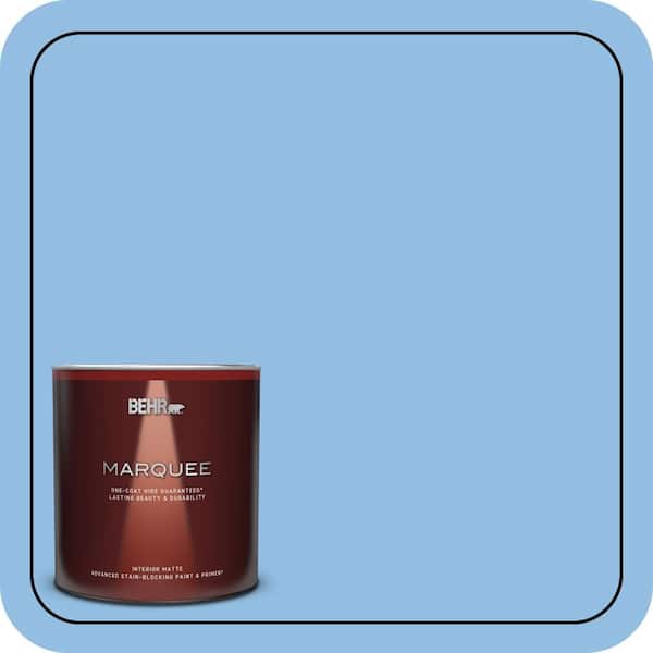 BEHR MARQUEE 1 qt. #P520-3 Toile Blue Matte Interior Paint & Primer