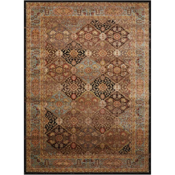 Nourison Delano Black/Blue 5 ft. x 7 ft. Oriental Traditional Area Rug