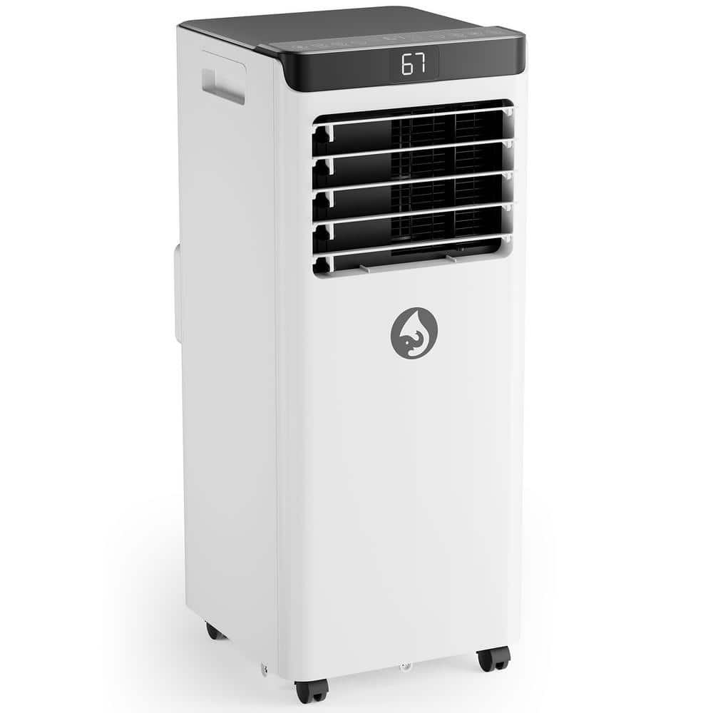 Aircools 8,000 BTU (DOE) Portable Air Conditioner Cools 350 Sq. Ft. with Dehumidifier, Drain Hose and Remote in White -  Edendirect, ABKTJE0322XB