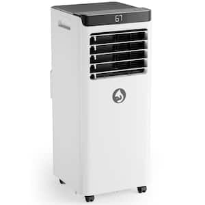 Aircools 8,000 BTU (DOE) Portable Air Conditioner Cools 350 Sq. Ft. with Dehumidifier, Drain Hose and Remote in White