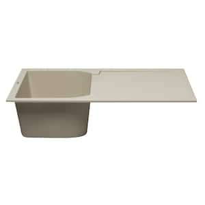 Drop-In Granite Composite 33.88 in. Single Bowl Kitchen Sink in Biscuit