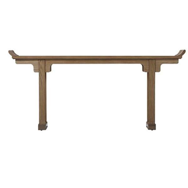 Unbranded Mandarin 72 in. W Weathered Oak Altar Console Table