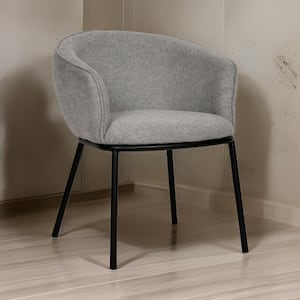 Gray and Black Polyester Metal Frame Dining Chair