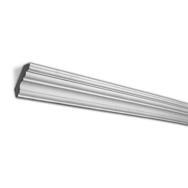 American Pro Decor 2-3/16 in. x 2-5/8 in. x 96 in. Plain Polyurethane Crown Moulding 40 LF (5-Pack)