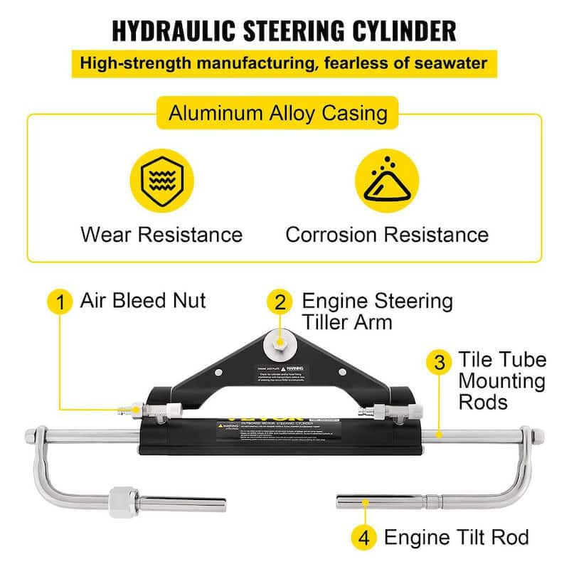 150HP Hydraulic Outboard Steering Kit with two lengths of 20 ft. hose Boat Marine System