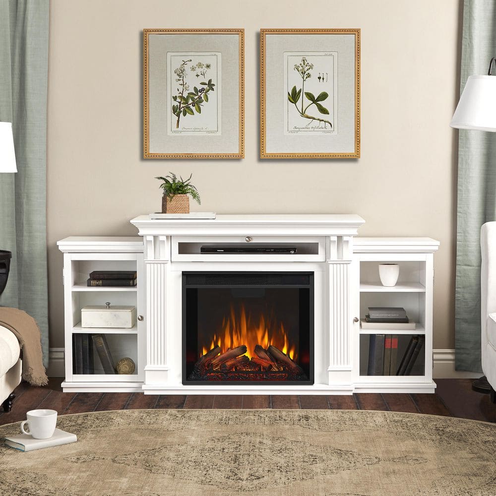 white-real-flame-fireplace-tv-