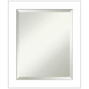 Wedge White 20 in. H x 24 in. W Framed Wall Mirror