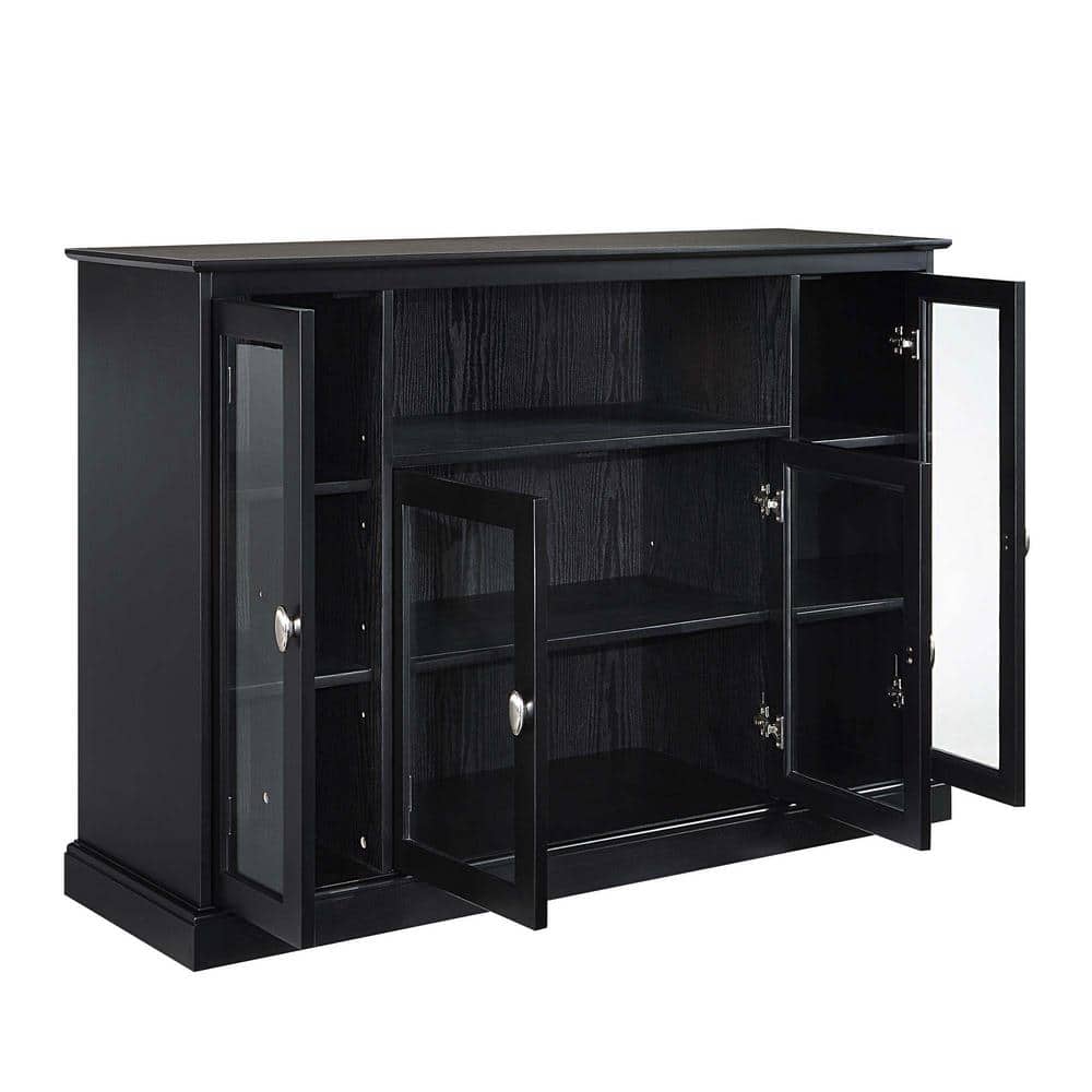 Convenience Concepts Summit Highboy TV Stand with Storage Cabinets and Shelves, Black