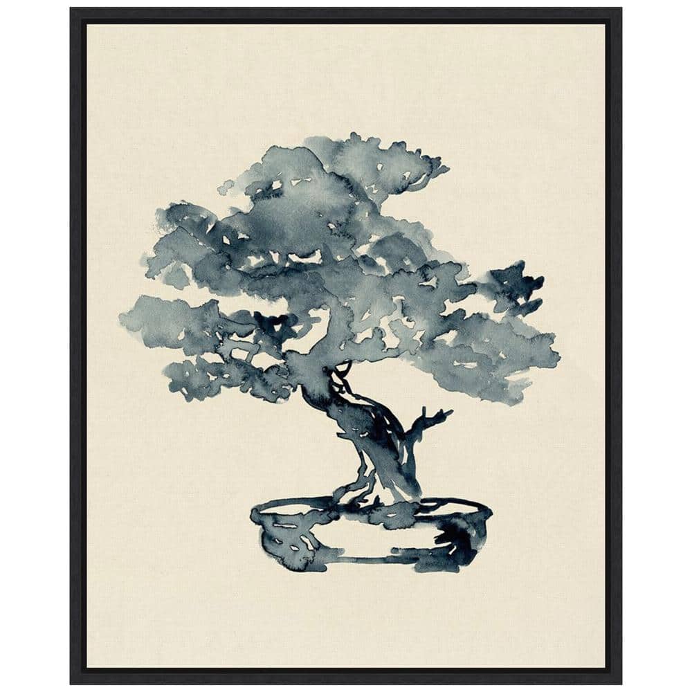 Amanti Art Indigo Bonsai Tree III" by Jacob Green 1 Piece Canvas Transfer Floater Frame Home Art
