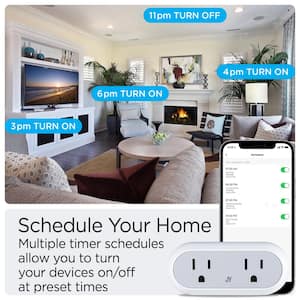Smart Dual Plug - WiFi Remote App Control for Lights and Appliances, Compatible with Alexa and Google Home Assistant