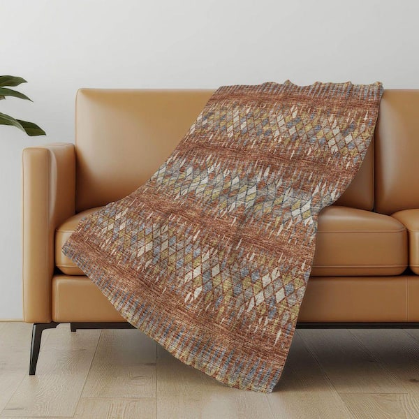 Premium Machine Washable ASB38 Spice 50 in. x 70 in. Sherpa Throw Blanket