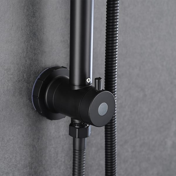 Tahanbath 3-Spray Luxury Bathroom Shower Set Shower Head 2.5 GPM Wall  Mounted Ceramic Style Shower System in Matte Black X-W1219-W1219106070 -  The Home Depot