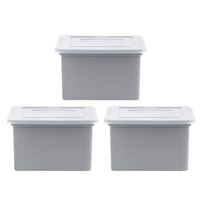 IRIS 18 Gal. WeatherPro Clear Plastic Storage Box with Blue Lid (3-Pack)  500142 - The Home Depot