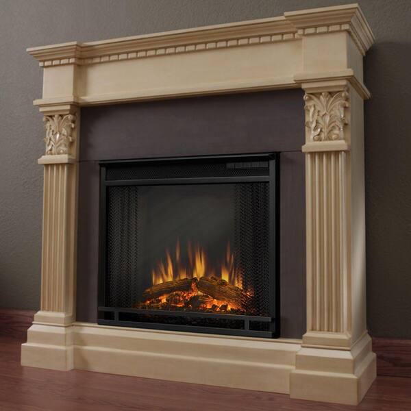 Real Flame Gabrielle 42 in. Electric Fireplace in Antique White-DISCONTINUED