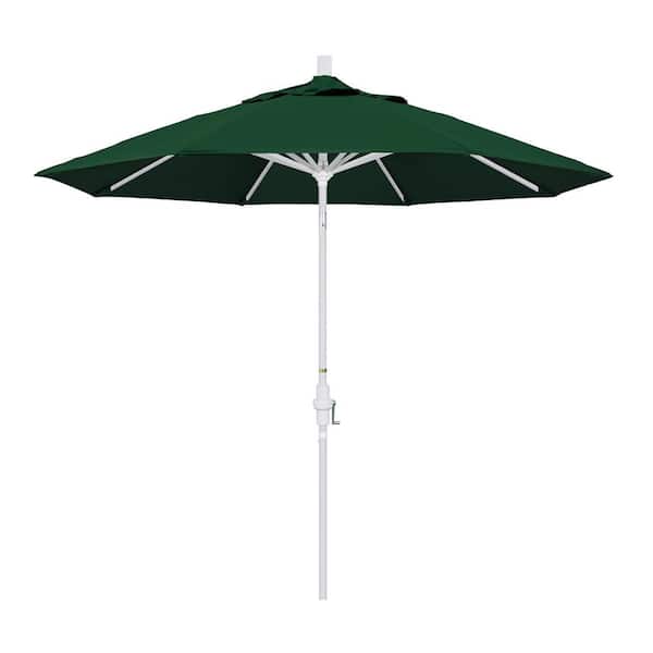 California Umbrella 9 ft. Aluminum Collar Tilt Patio Umbrella in Hunter Green Olefin