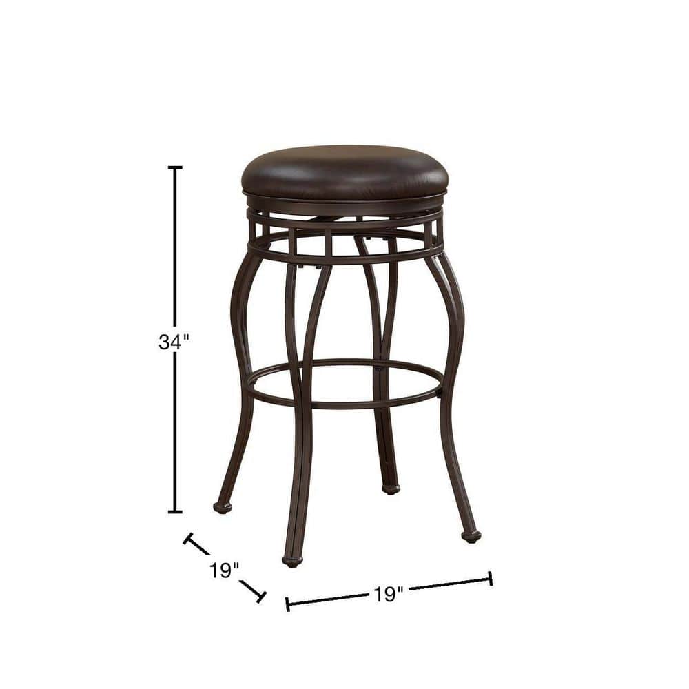 Gray Adjustable Swivel Saddle Style Wood and Metal Bar Stool