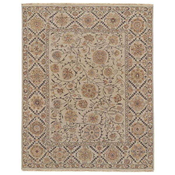 2 X 3 Tan, Red Oriental Area Rug