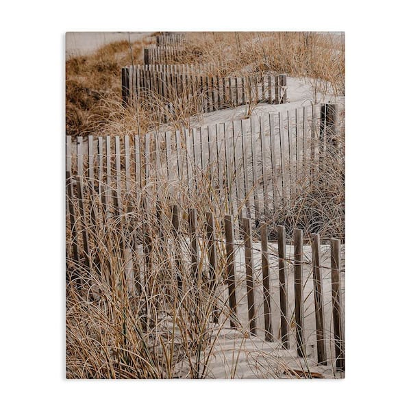 Stupell Industries Snaking Beach Fence by LSR Design Studio Unframed Coastal Graphic Art Print 40 in. x 30 in.