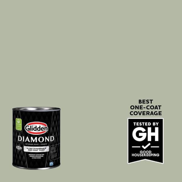 Glidden Diamond 1 qt. PPG1124-4 Light Sage Flat Interior Paint with Primer