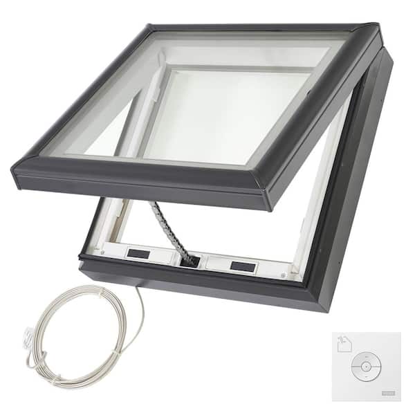 VELUX 30-1/2 in. x 30-1/2 in. Fresh Air Electric Venting Curb-Mount Skylight with Laminated Low-E3 Glass